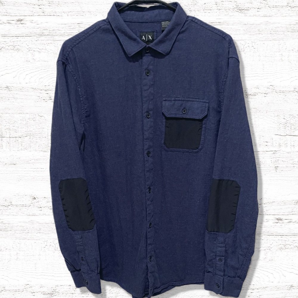 A/X Armani Exchange Men’s Blue Long Sleeve Button Down Shirt Size XL